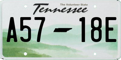 TN license plate A5718E