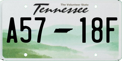 TN license plate A5718F