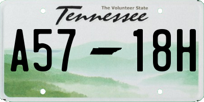 TN license plate A5718H