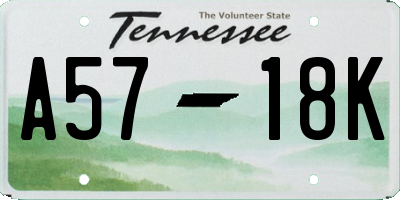 TN license plate A5718K