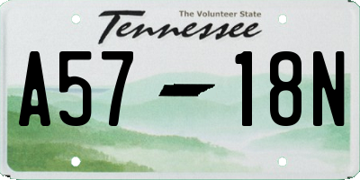 TN license plate A5718N