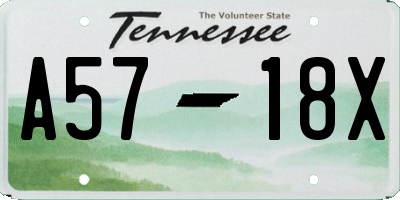 TN license plate A5718X