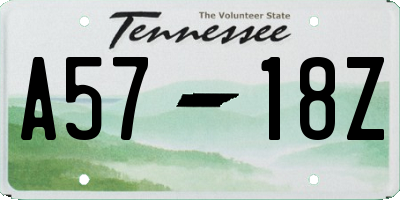 TN license plate A5718Z