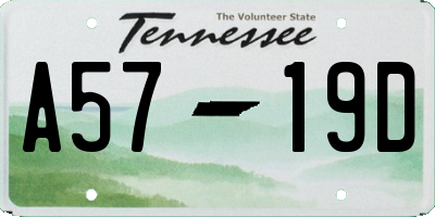 TN license plate A5719D