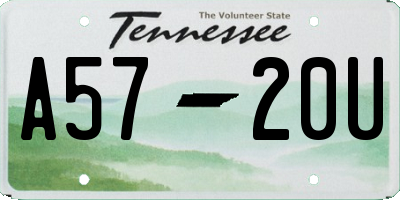 TN license plate A5720U