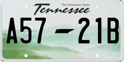 TN license plate A5721B