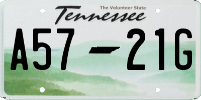 TN license plate A5721G