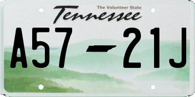 TN license plate A5721J