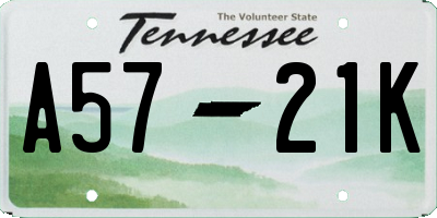 TN license plate A5721K