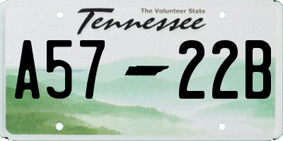TN license plate A5722B