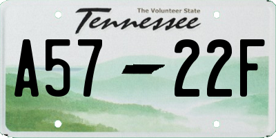 TN license plate A5722F