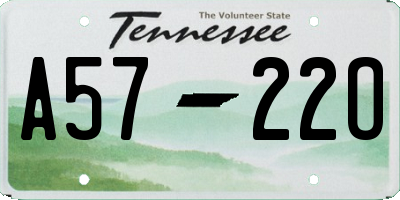 TN license plate A5722O