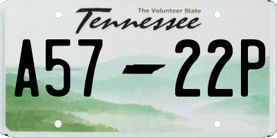 TN license plate A5722P
