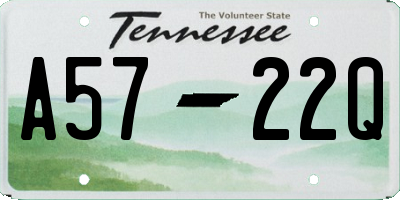 TN license plate A5722Q