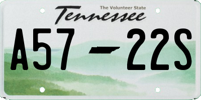 TN license plate A5722S