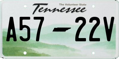 TN license plate A5722V