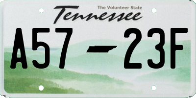 TN license plate A5723F