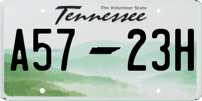 TN license plate A5723H