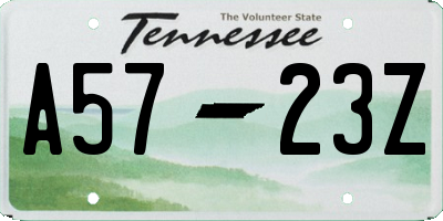 TN license plate A5723Z