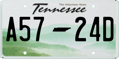 TN license plate A5724D