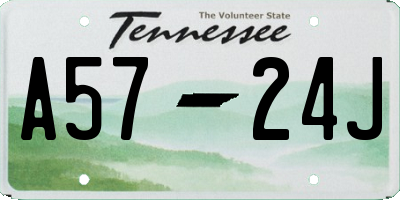 TN license plate A5724J