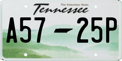 TN license plate A5725P