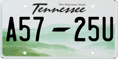 TN license plate A5725U