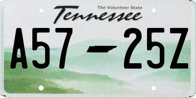 TN license plate A5725Z