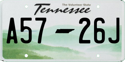 TN license plate A5726J