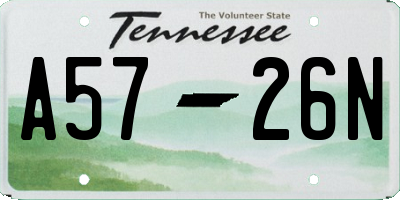 TN license plate A5726N