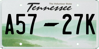 TN license plate A5727K
