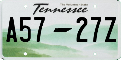 TN license plate A5727Z