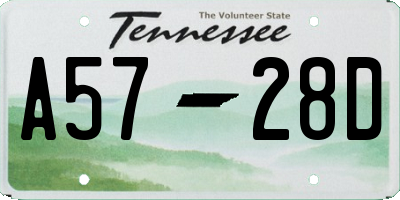 TN license plate A5728D