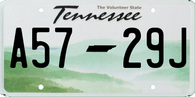 TN license plate A5729J