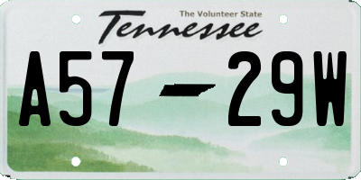 TN license plate A5729W