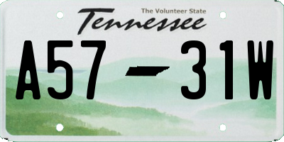 TN license plate A5731W