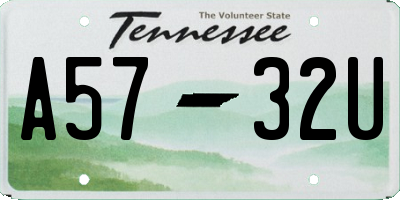 TN license plate A5732U