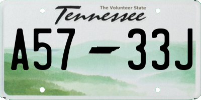 TN license plate A5733J