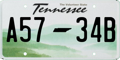 TN license plate A5734B