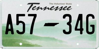 TN license plate A5734G