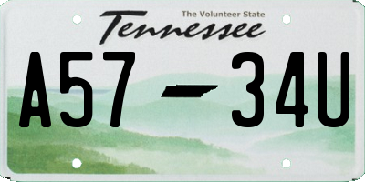 TN license plate A5734U
