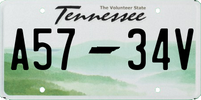 TN license plate A5734V