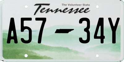 TN license plate A5734Y
