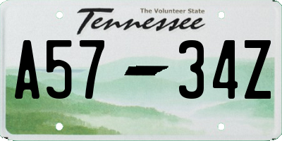 TN license plate A5734Z