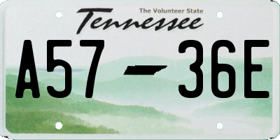 TN license plate A5736E