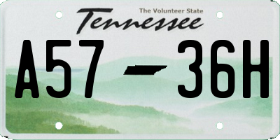 TN license plate A5736H