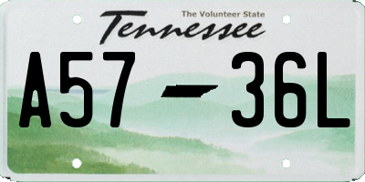 TN license plate A5736L