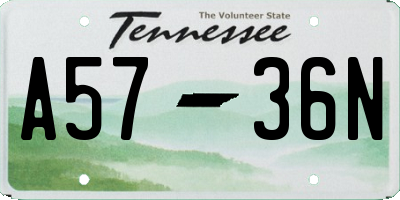 TN license plate A5736N
