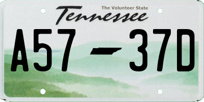 TN license plate A5737D