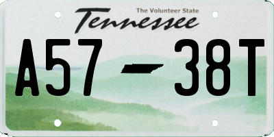 TN license plate A5738T